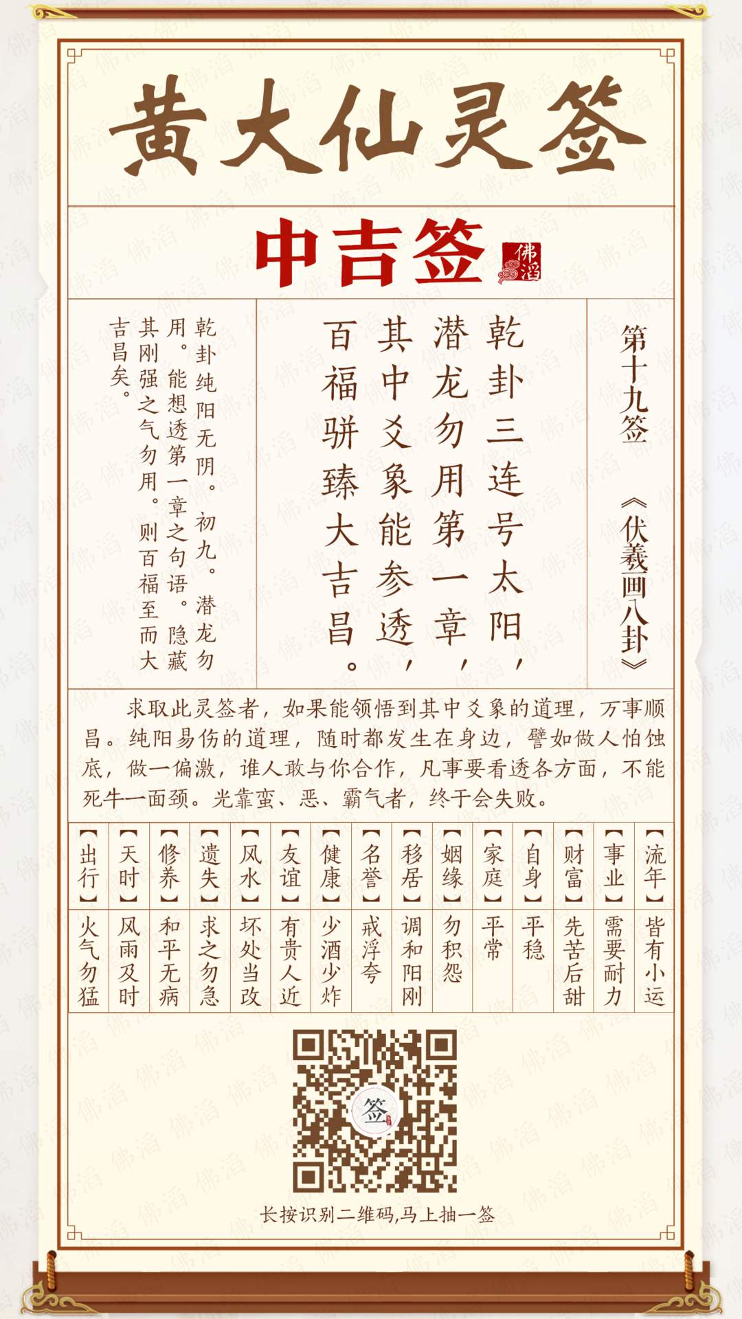黄大仙灵签第19签 黄大仙灵签第19签