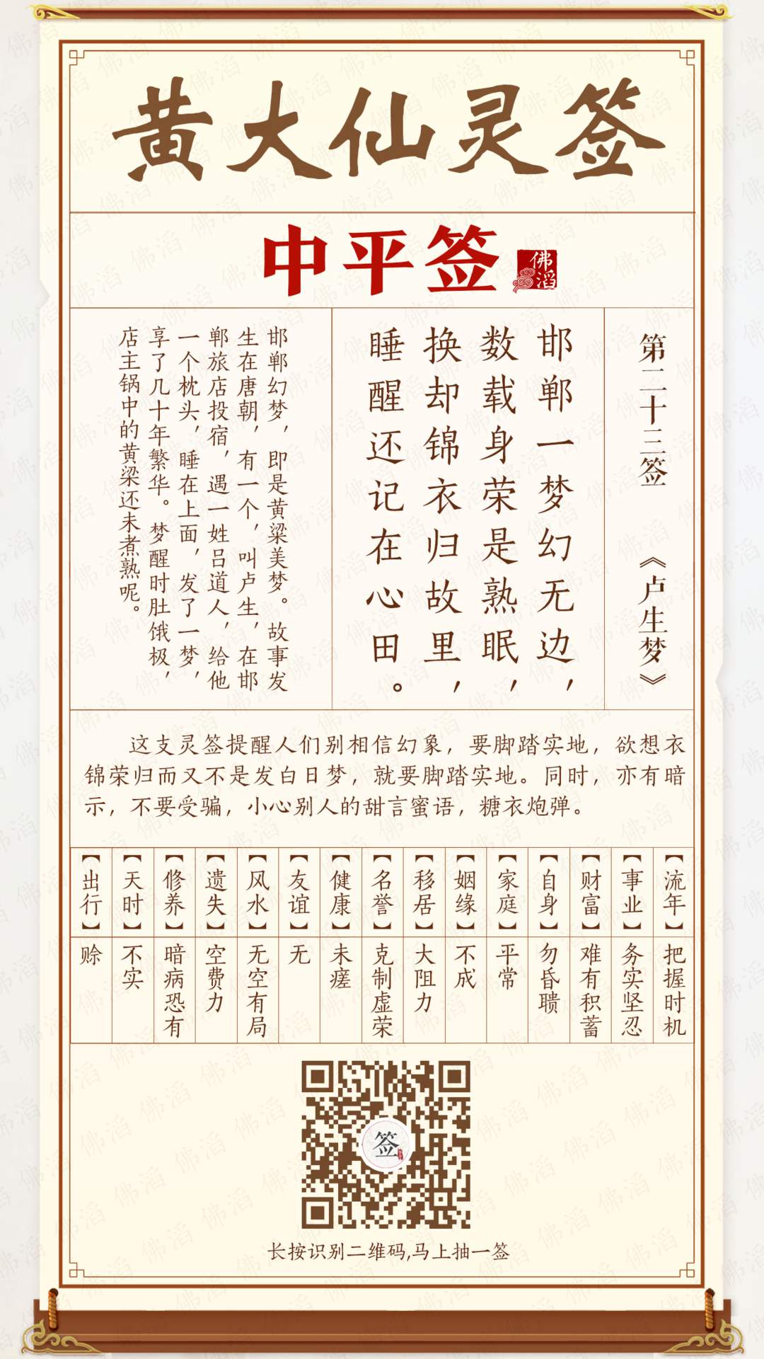 黄大仙灵签第23签 黄大仙灵签第23签