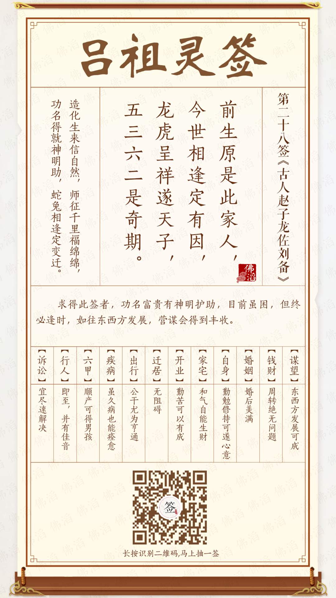 吕祖灵签第28签 吕祖灵签第28签