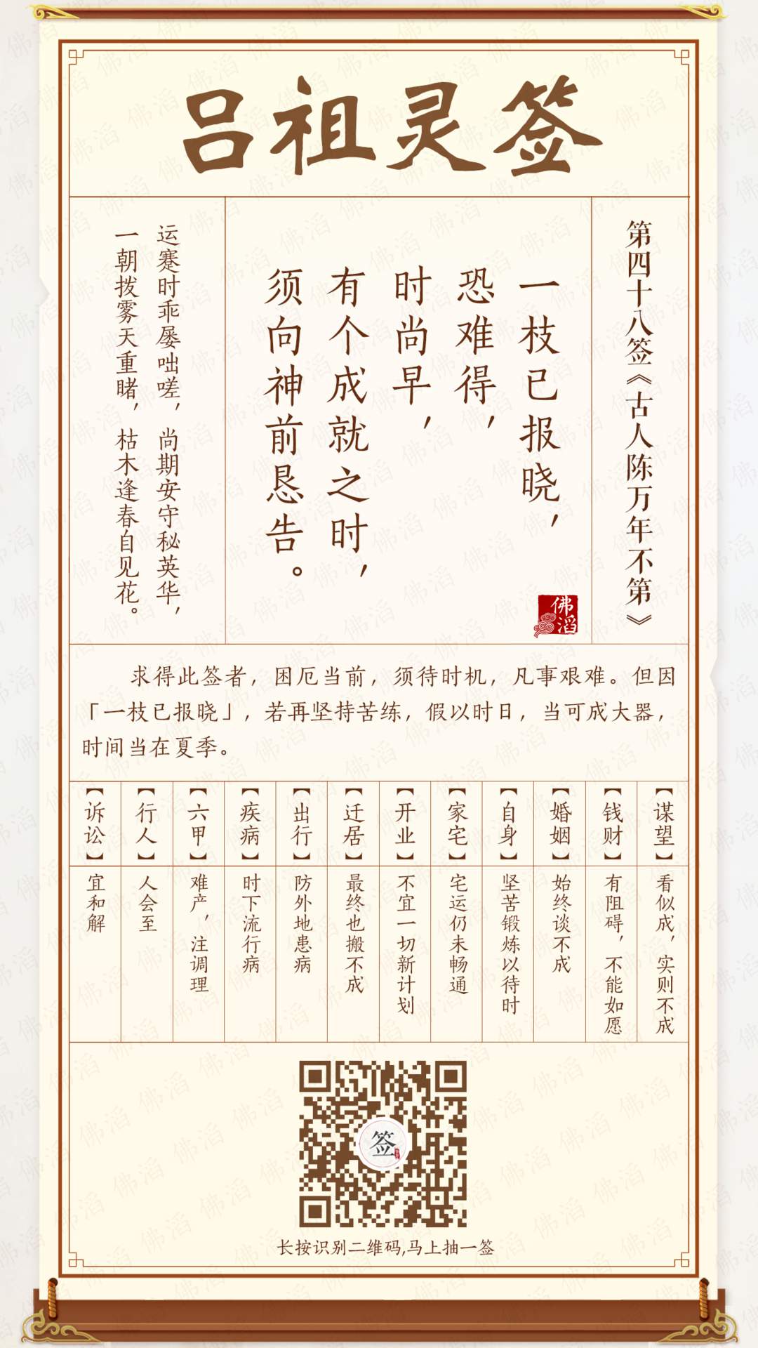 吕祖灵签第48签 吕祖灵签第48签