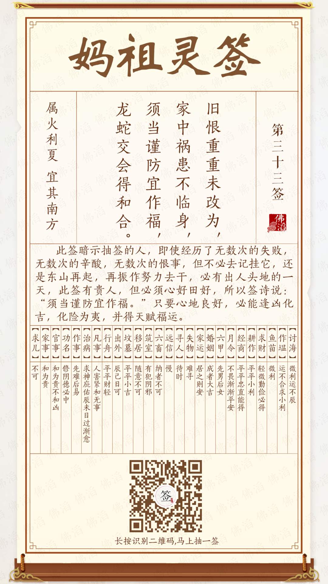 妈祖灵签第33签 妈祖灵签第33签